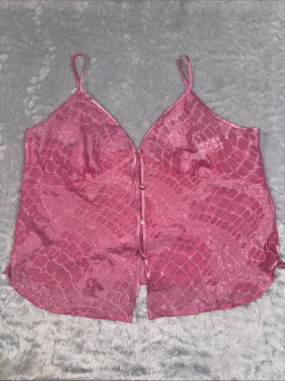 Cinema Exoile Pink Satin Lace-Trim Camisole